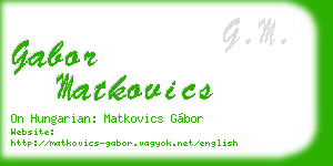 gabor matkovics business card
